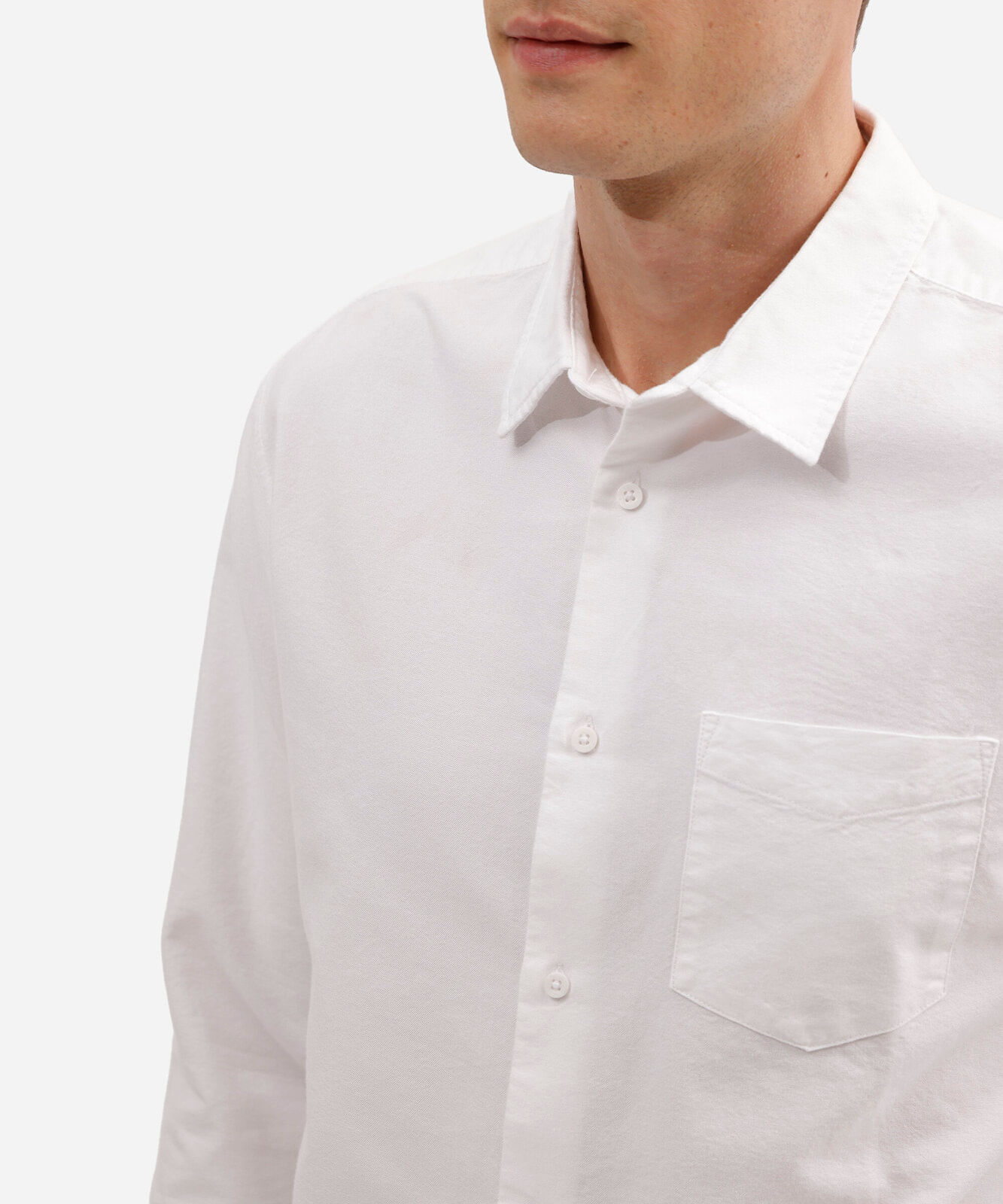 camisa comfort oxford manga longa - branco