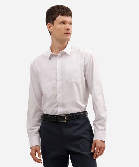 camisa manga longa com bolso branco