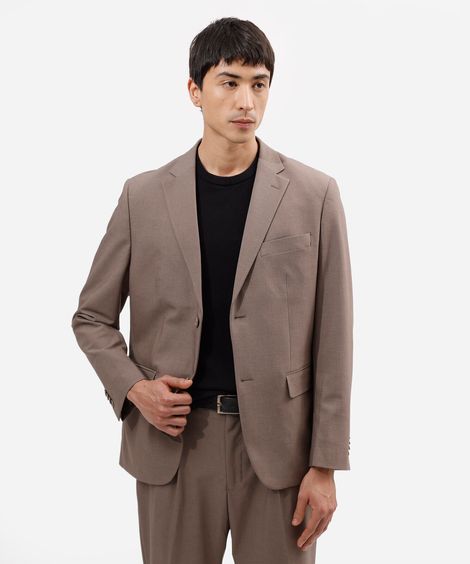 blazer de alfaiataria masculino com lã marrom