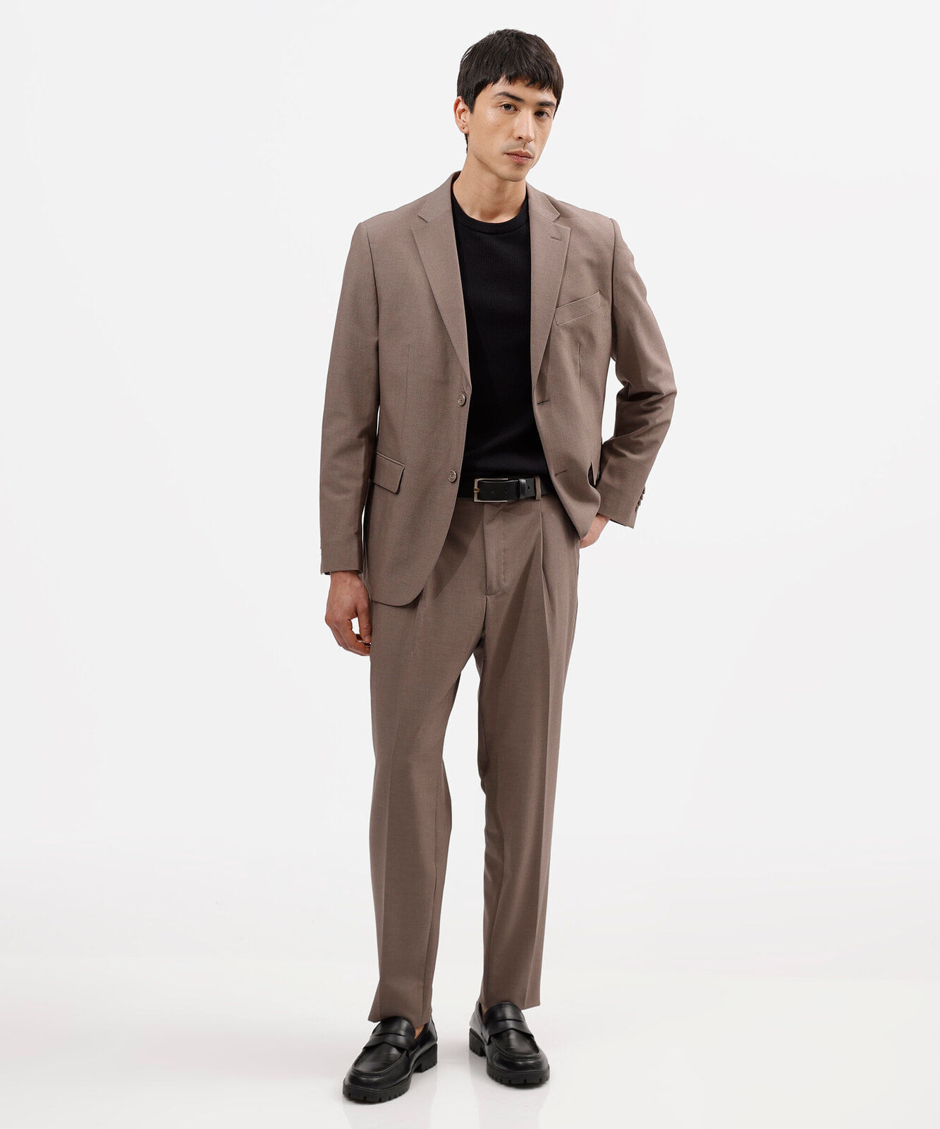 blazer de alfaiataria masculino com lã marrom