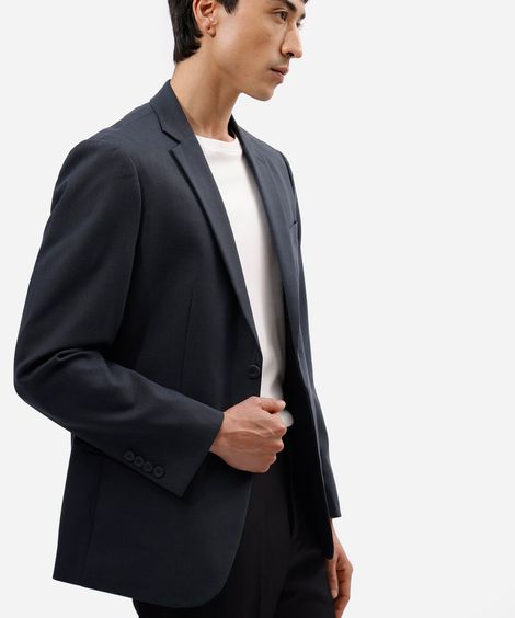 blazer de alfaiataria masculino com bolsos azul