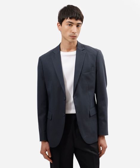 blazer de alfaiataria masculino com bolsos azul