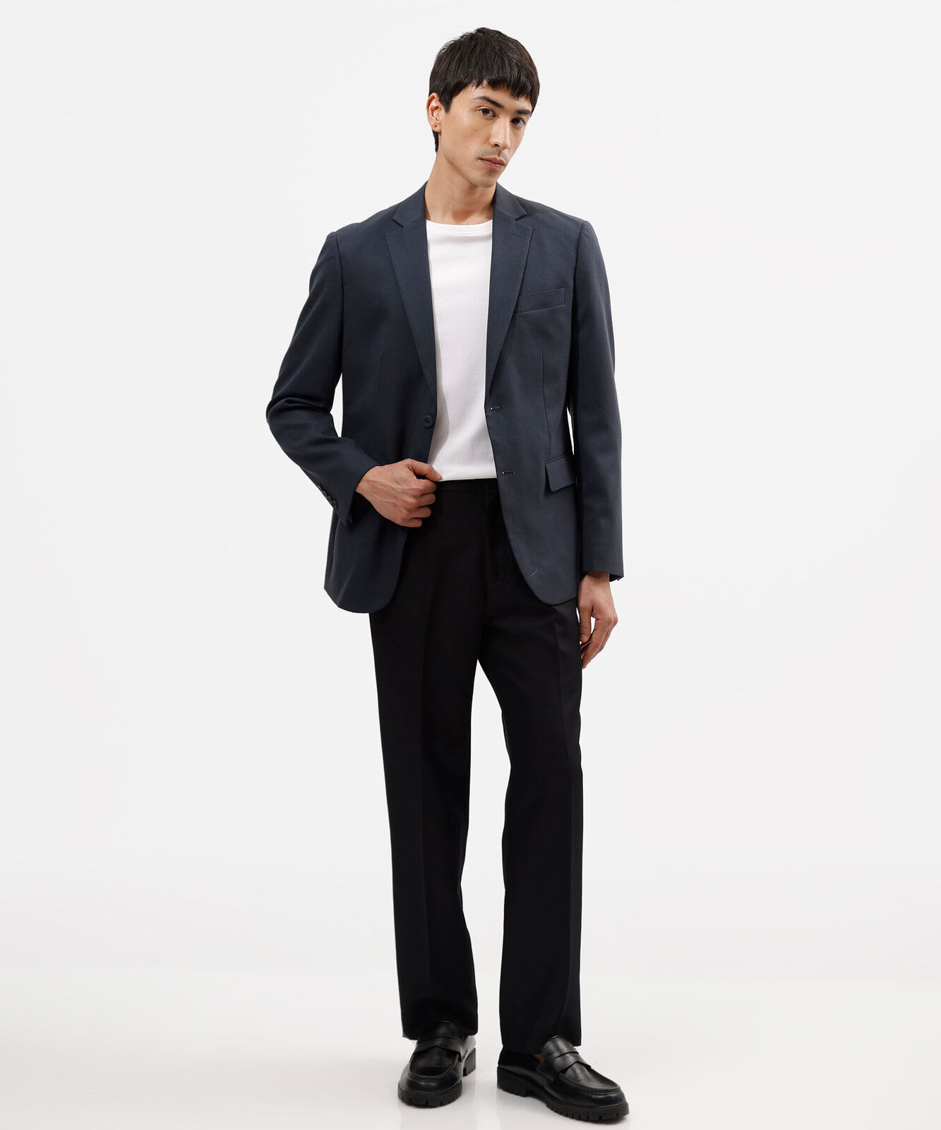 blazer de alfaiataria masculino com bolsos azul