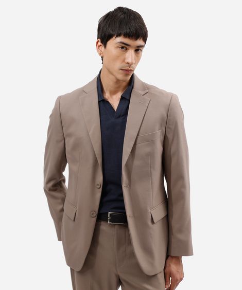 blazer slim de alfaiataria masculino bege