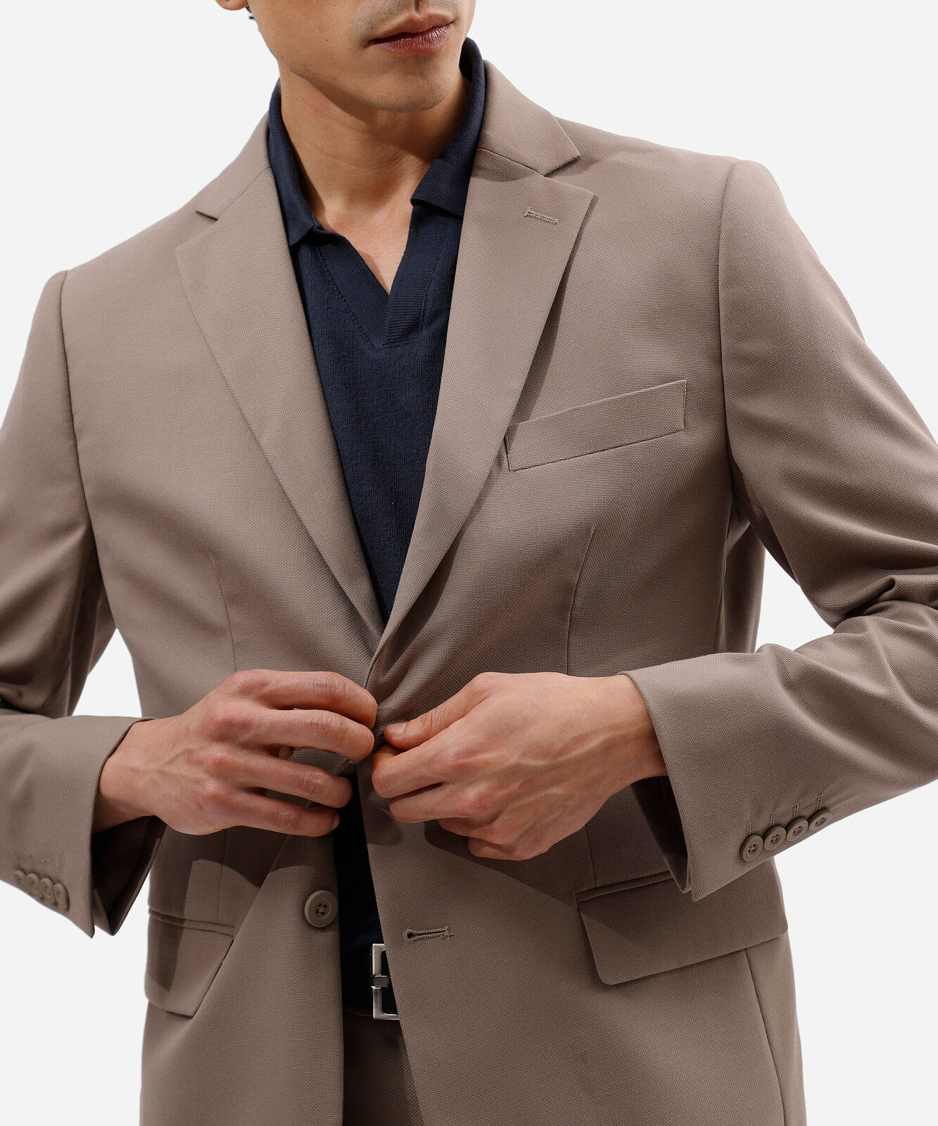 blazer slim de alfaiataria masculino bege