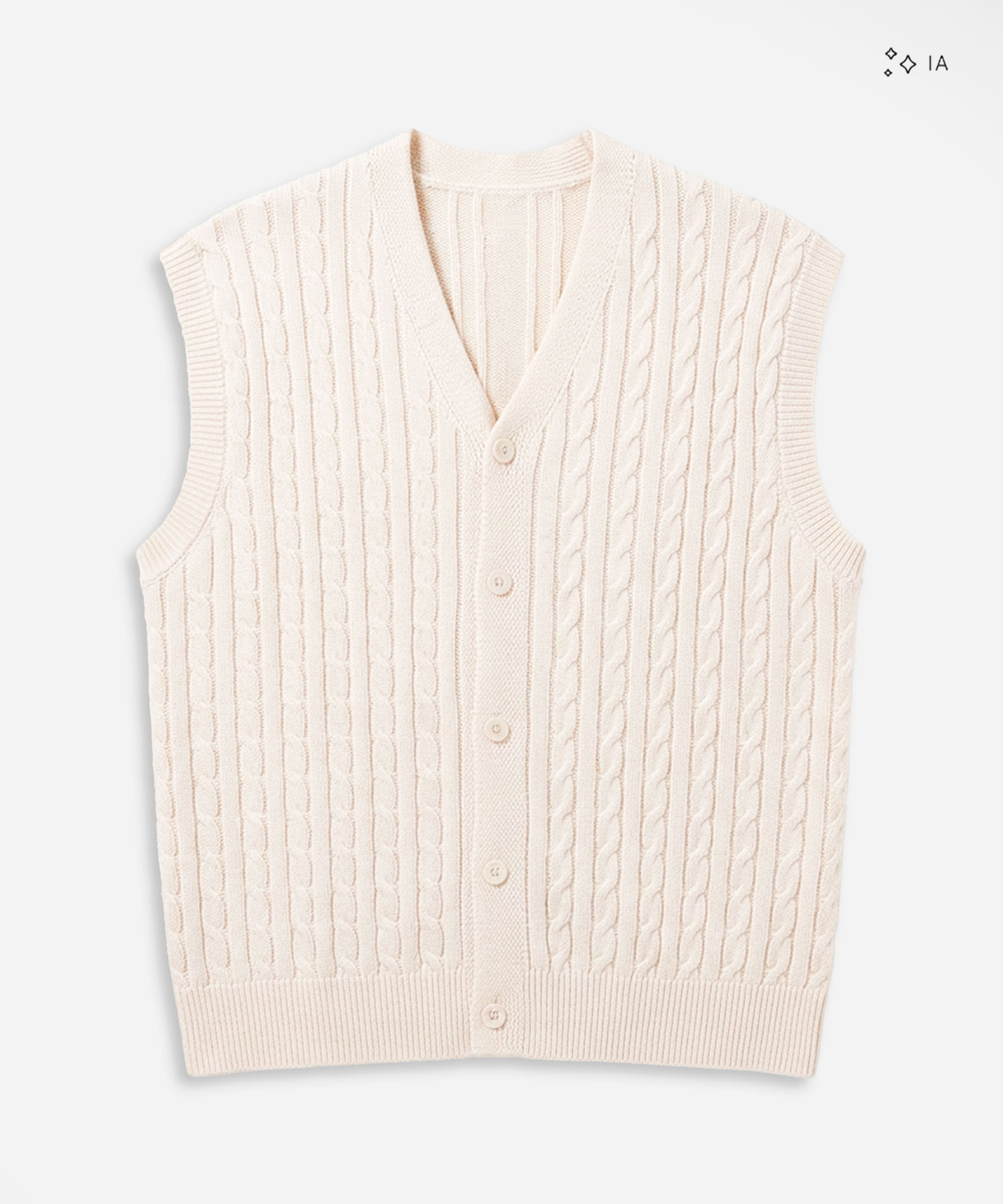 colete masculino de tricot gola v texturizado off white