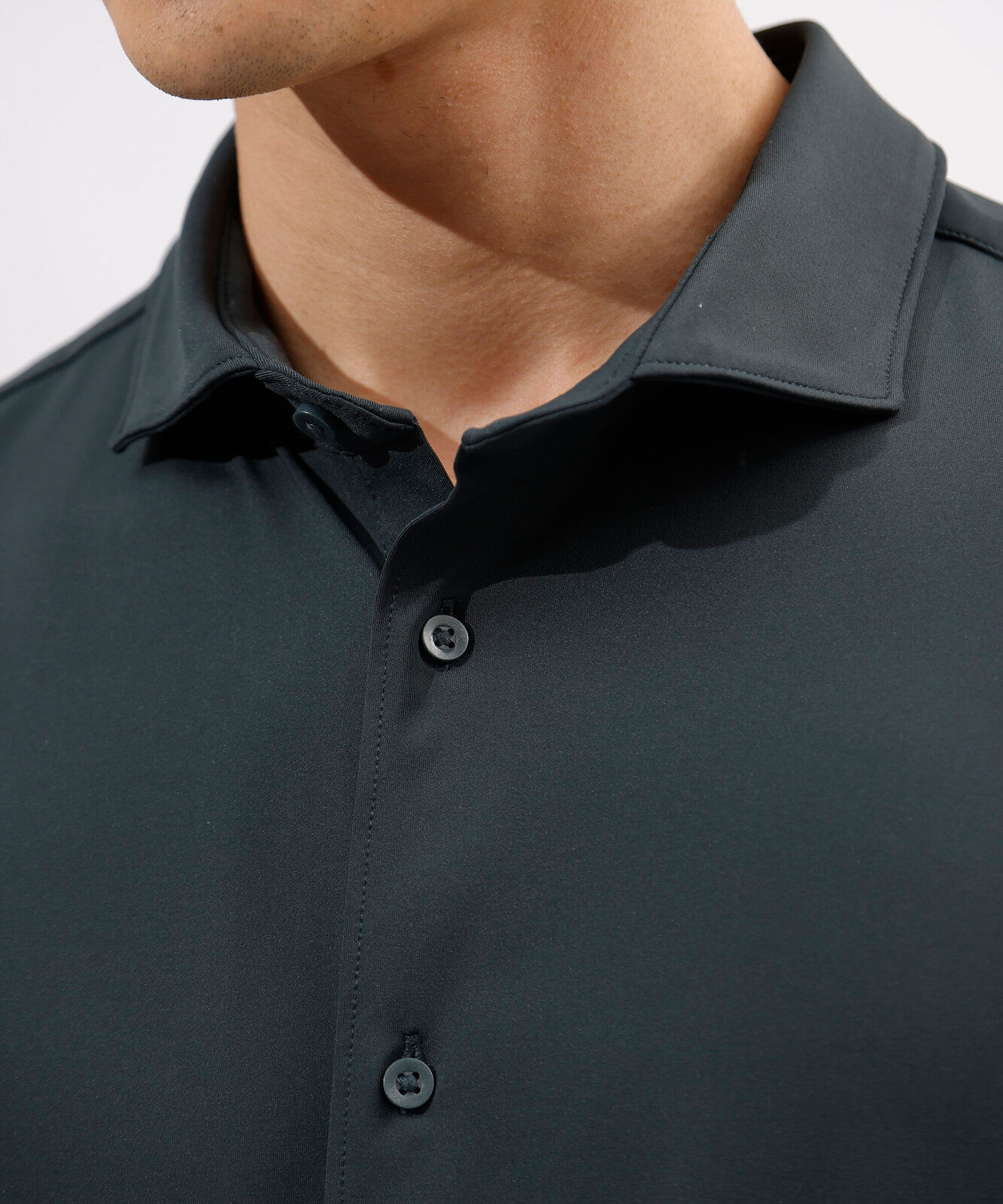 camisa slim fit masculina de poliamida manga longa verde