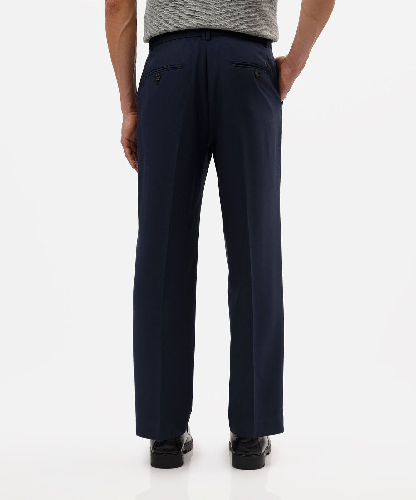 calça de alfaiataria masculina reta azul