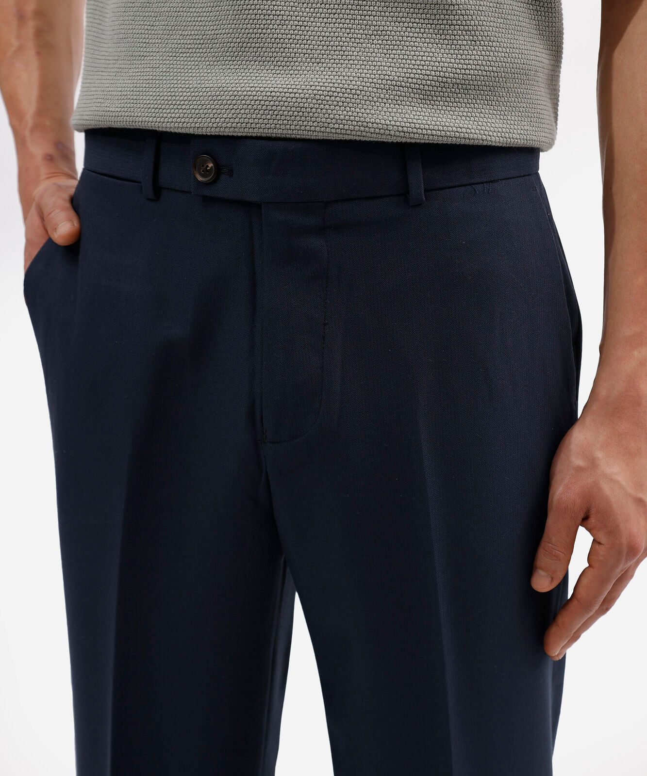 calça de alfaiataria masculina reta azul