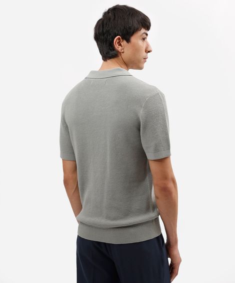 polo box fit masculina de tricot manga curta verde