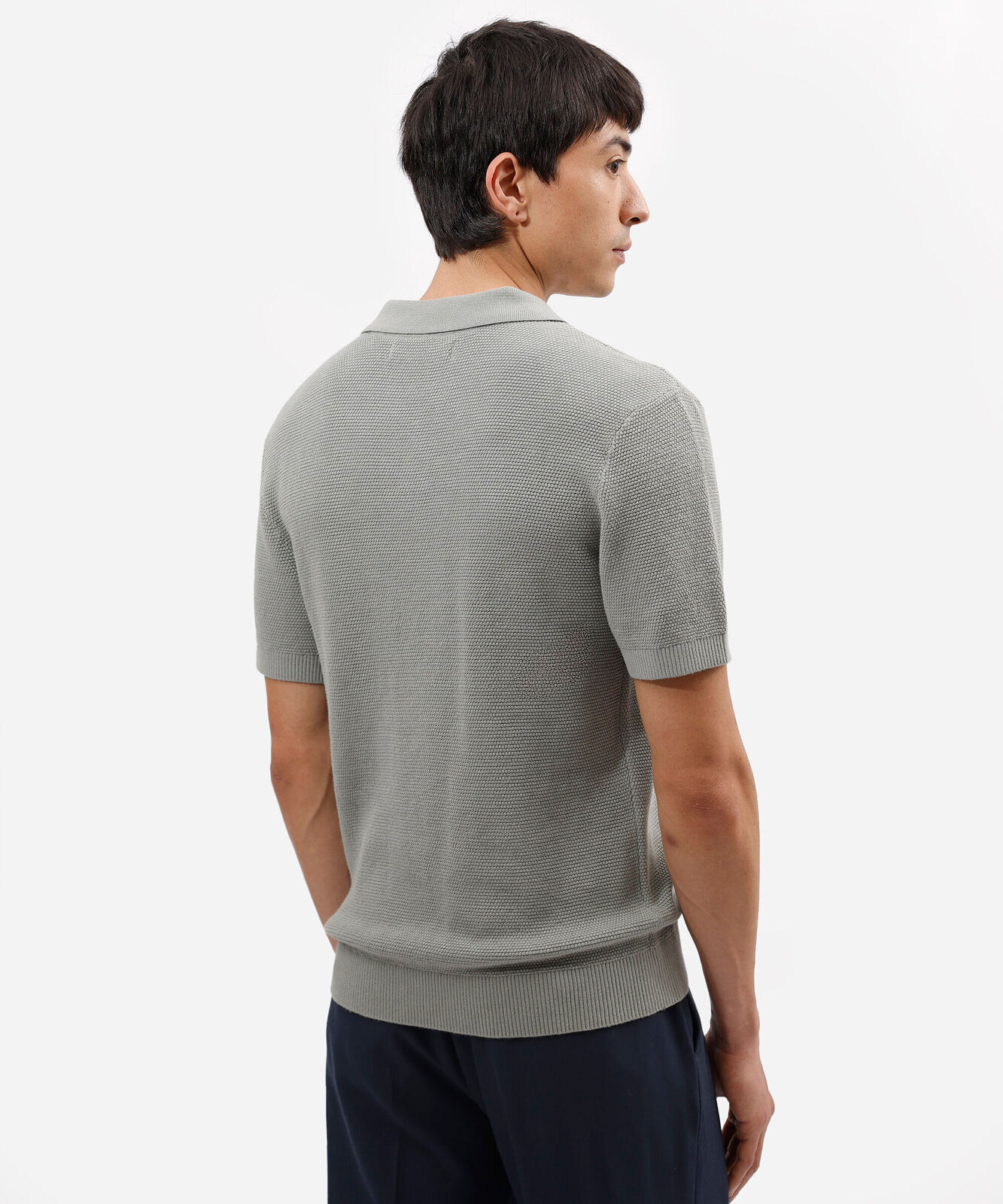 polo box fit masculina de tricot manga curta verde