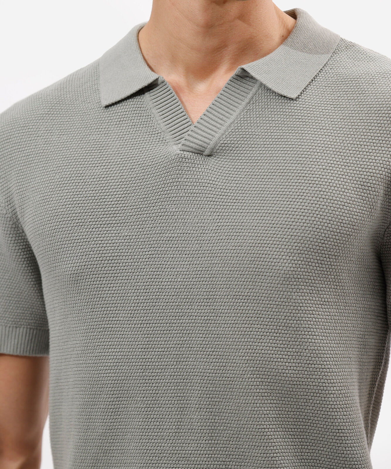 polo box fit masculina de tricot manga curta verde