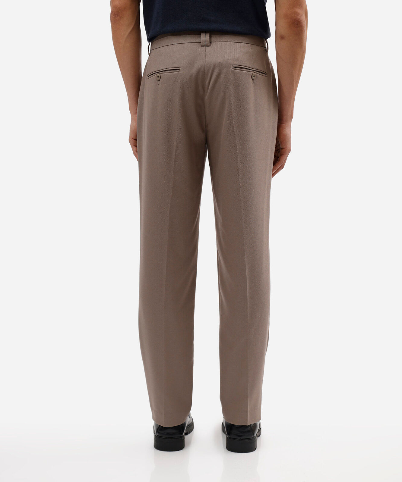 calça slim masculina de alfaiataria bege