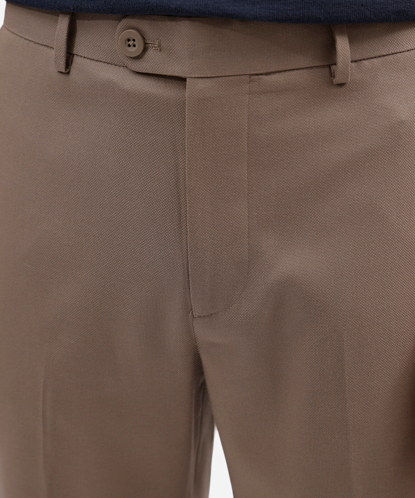 calça slim masculina de alfaiataria bege