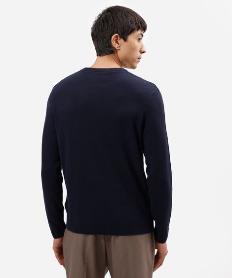 suéter masculino de tricot texturizado azul