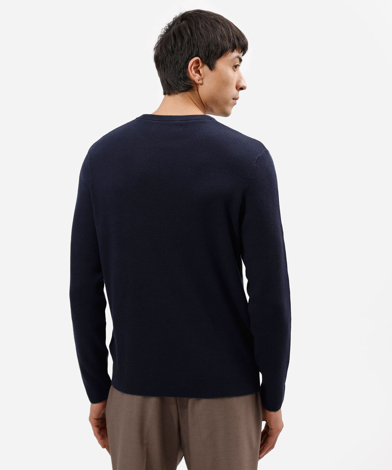 suéter masculino de tricot texturizado azul