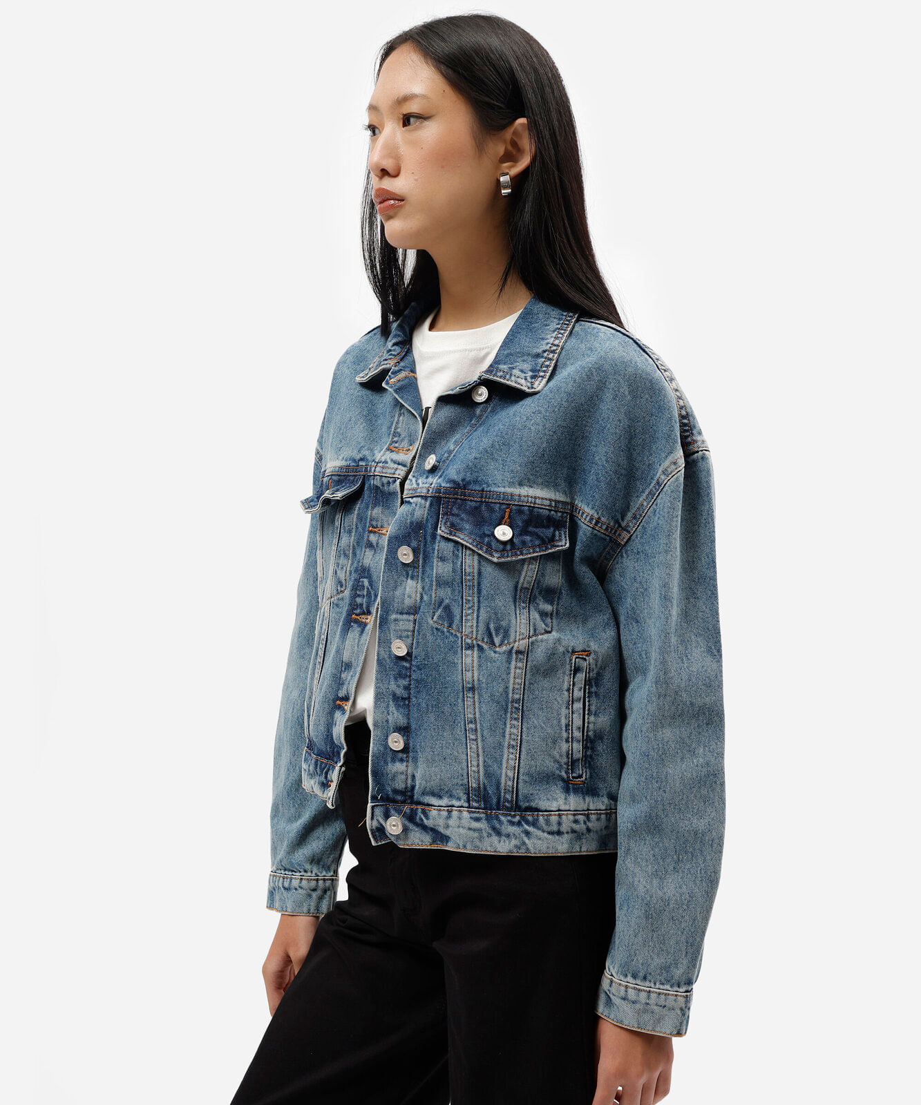 jaqueta jeans feminina azul