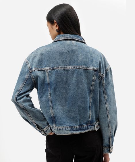 jaqueta jeans feminina azul