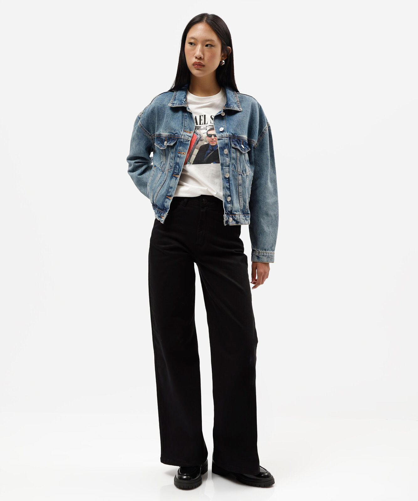 jaqueta jeans feminina azul