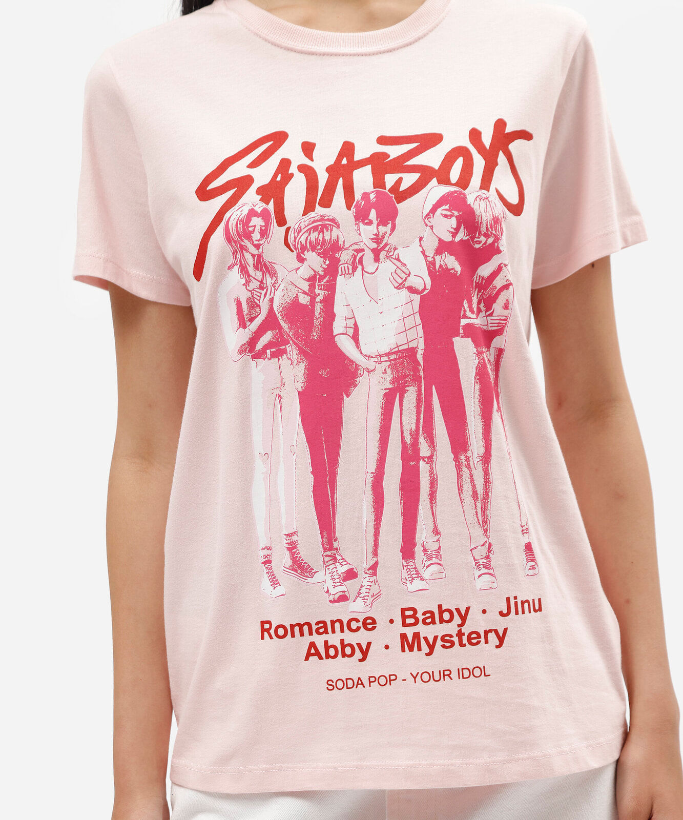 camiseta feminina de algodão manga curta saja boys rosa