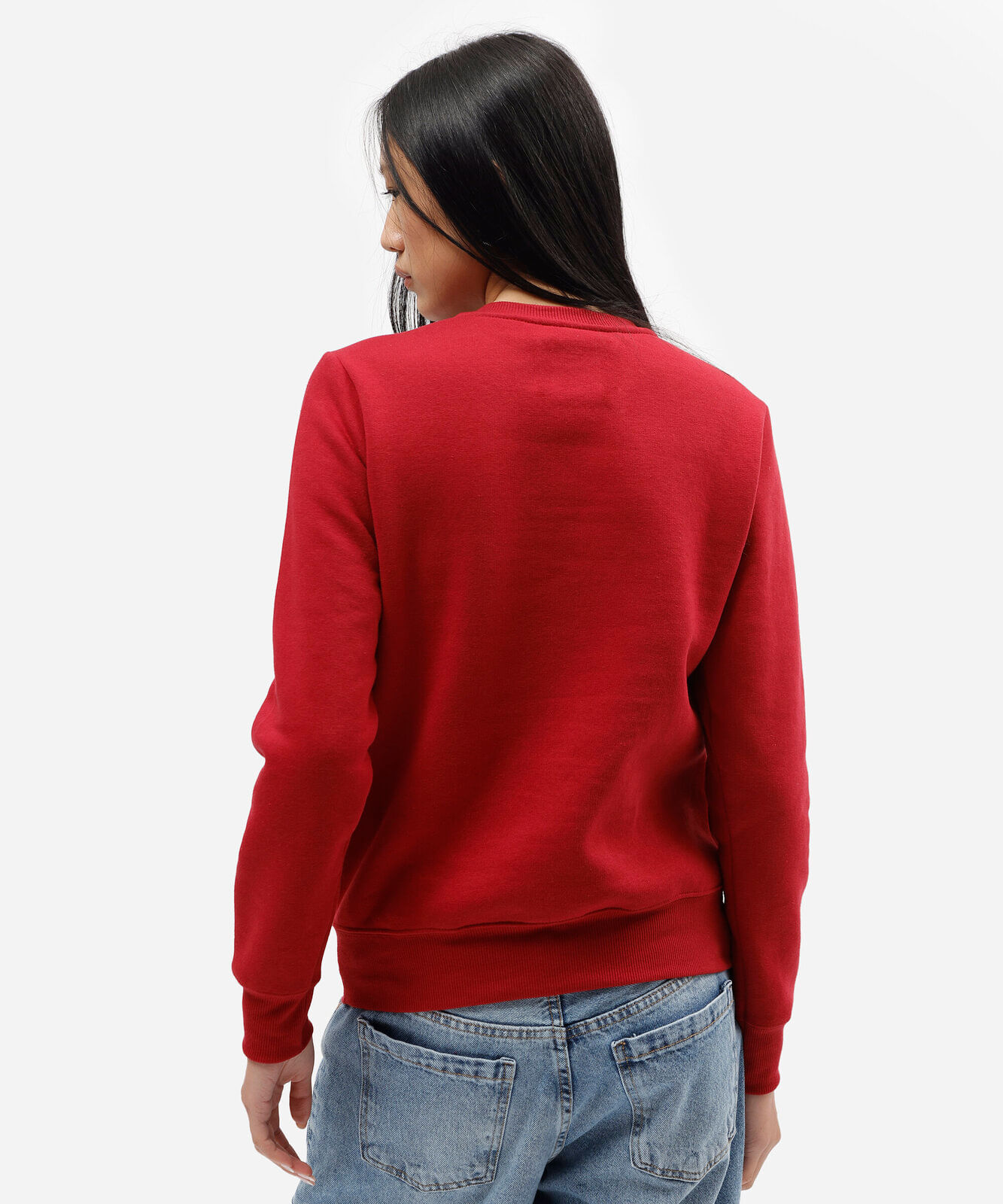 blusão feminino de moletom estampado vermelho