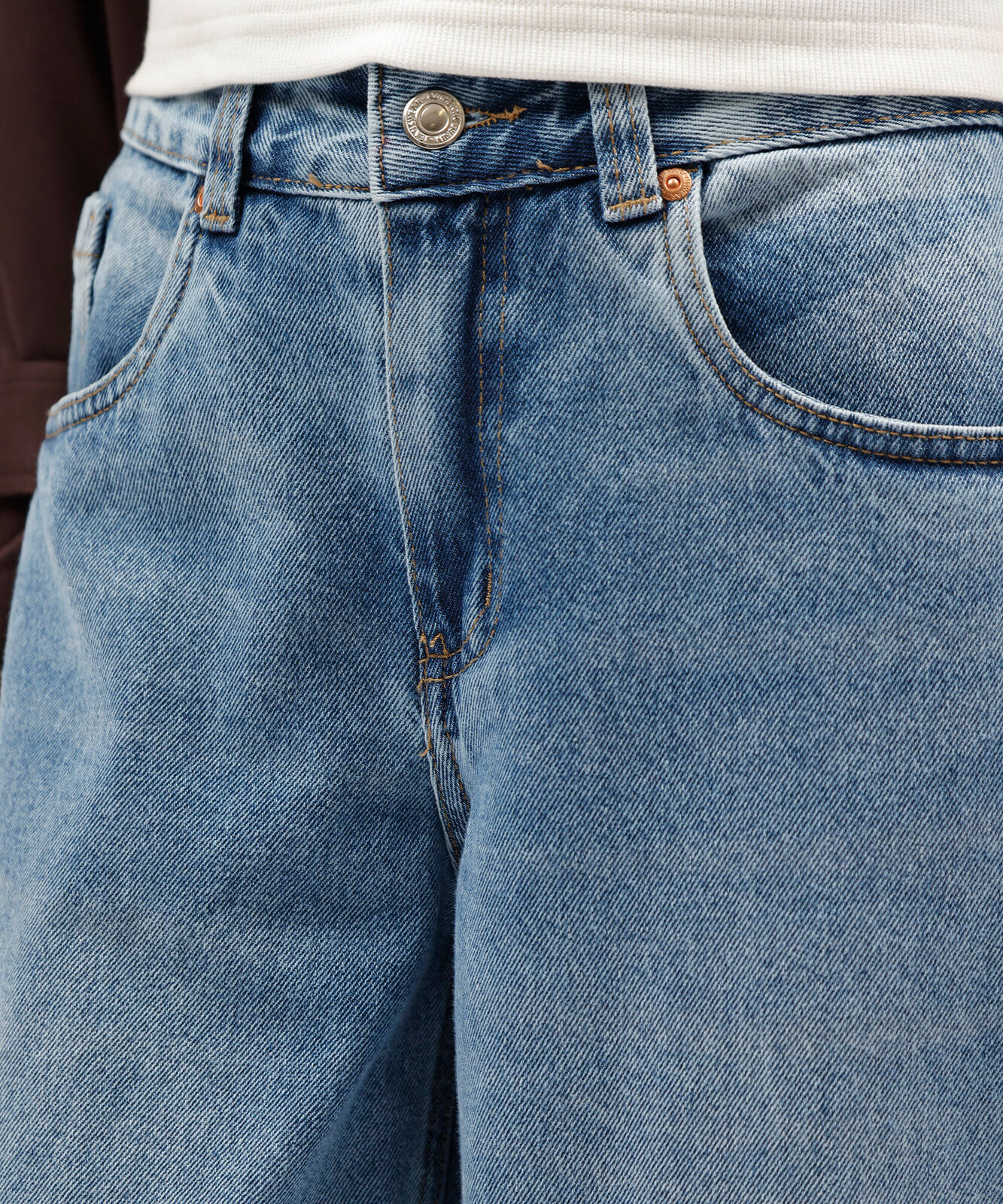 calça baggy feminina jeans cintura baixa azul