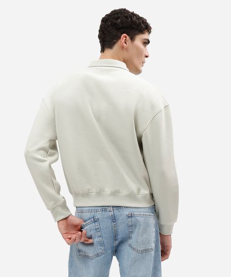 blusão oversized masculino de moletom com gola verde