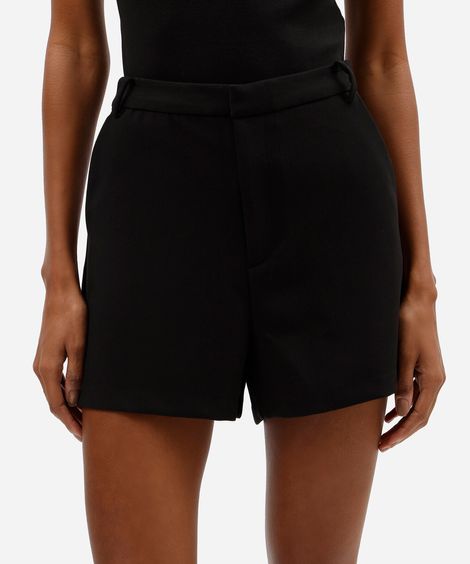 short de alfaiataria feminino cintura alta preto