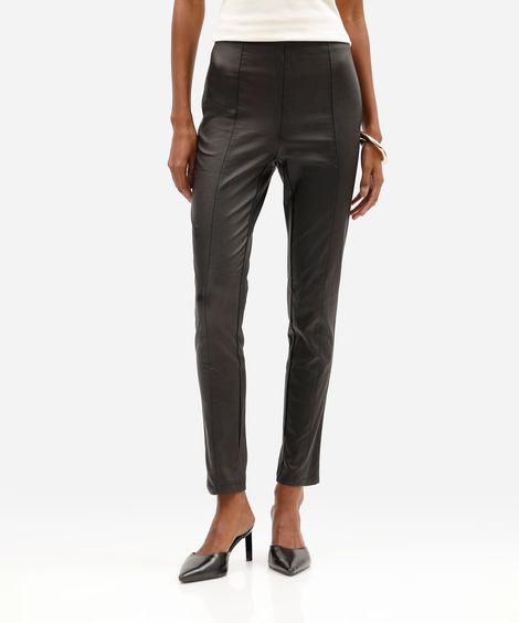 calça skinny de bengaline cintura alta preta