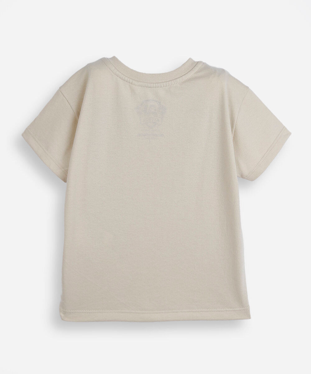 camiseta infantil de algodão patrulha canina bege
