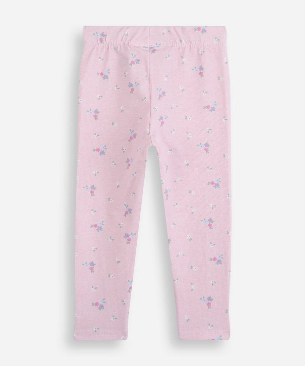 kit de 2 calças legging infantil de algodão colorido
