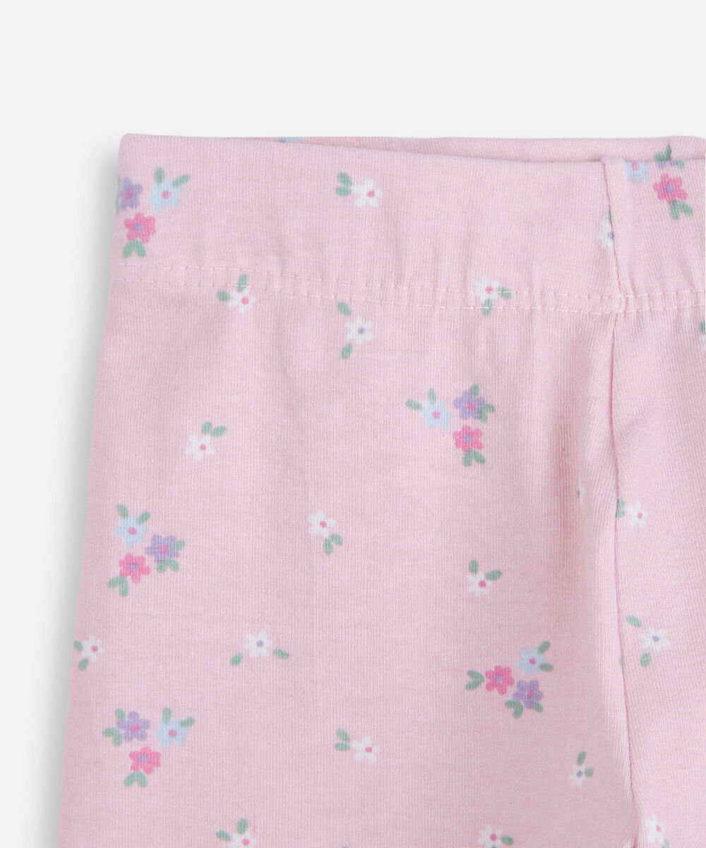 kit de 2 calças legging infantil de algodão colorido