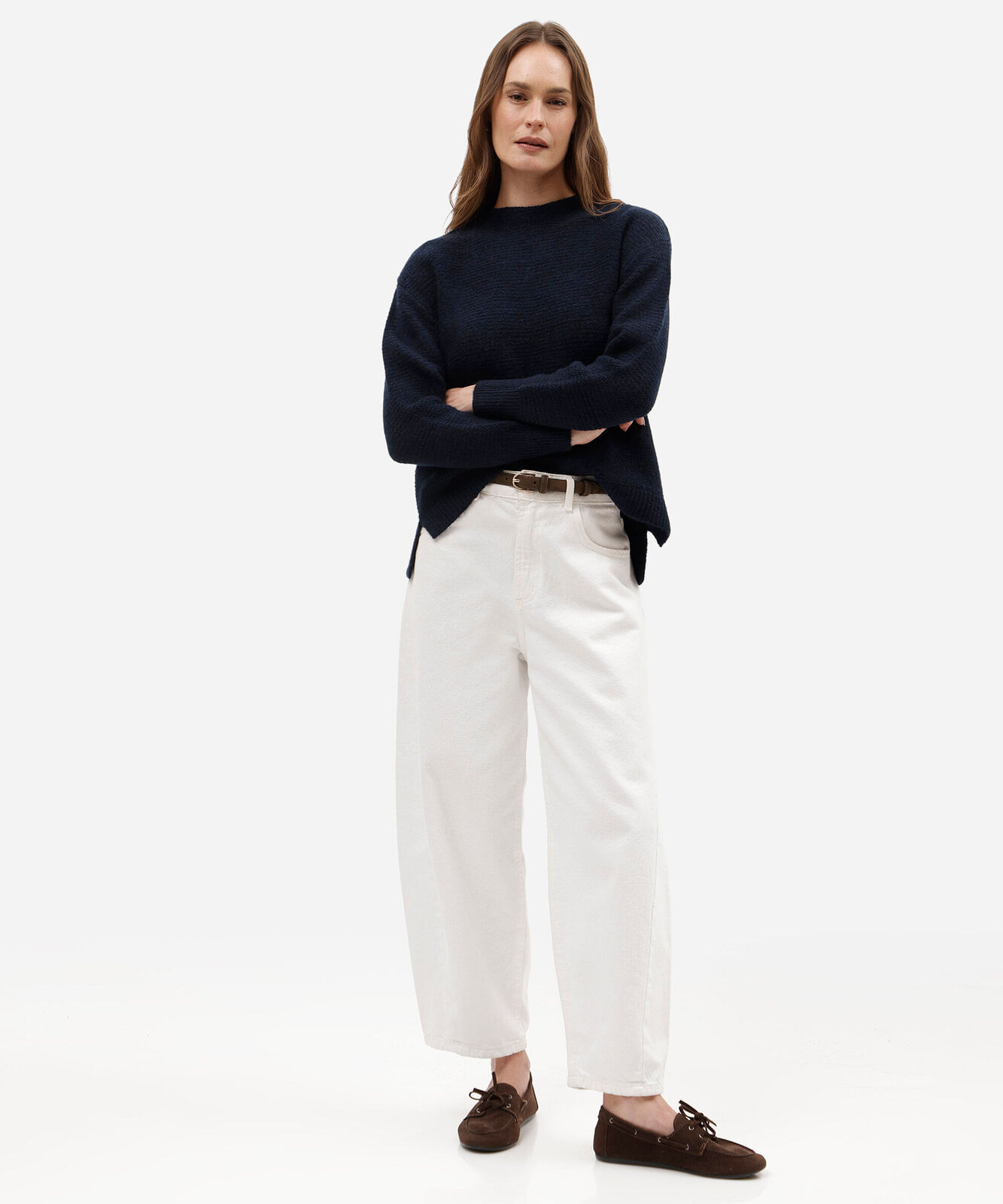 suéter feminino de tricot texturizado azul