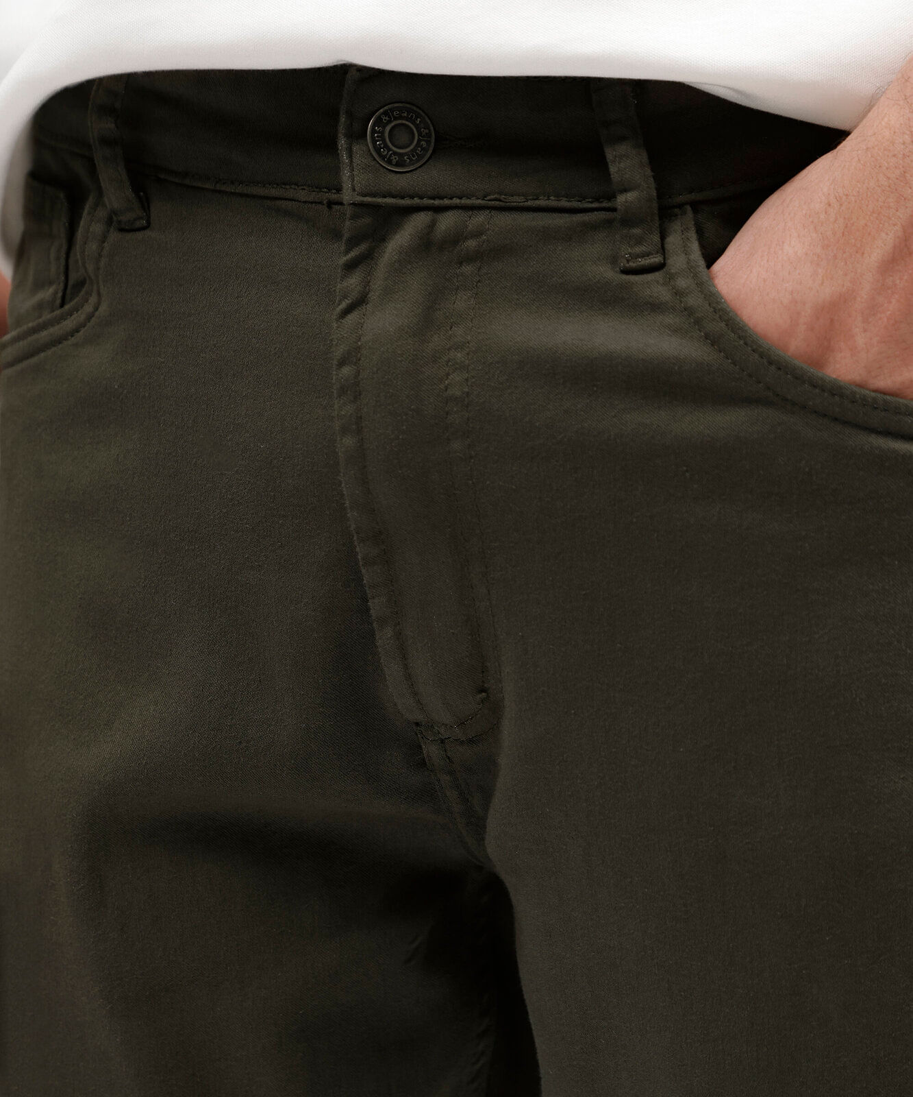 calça reta masculina de sarja verde