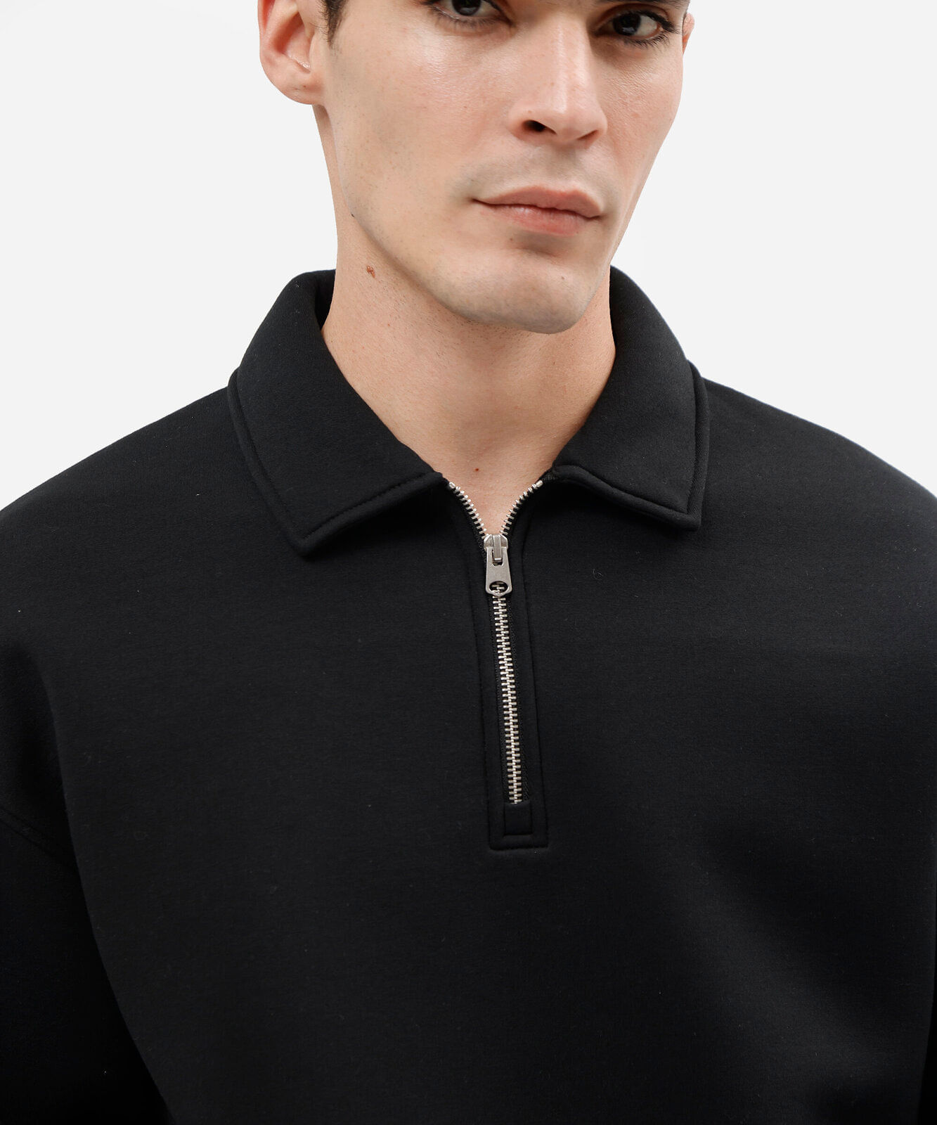 blusão masculino de moletom com zíper preto