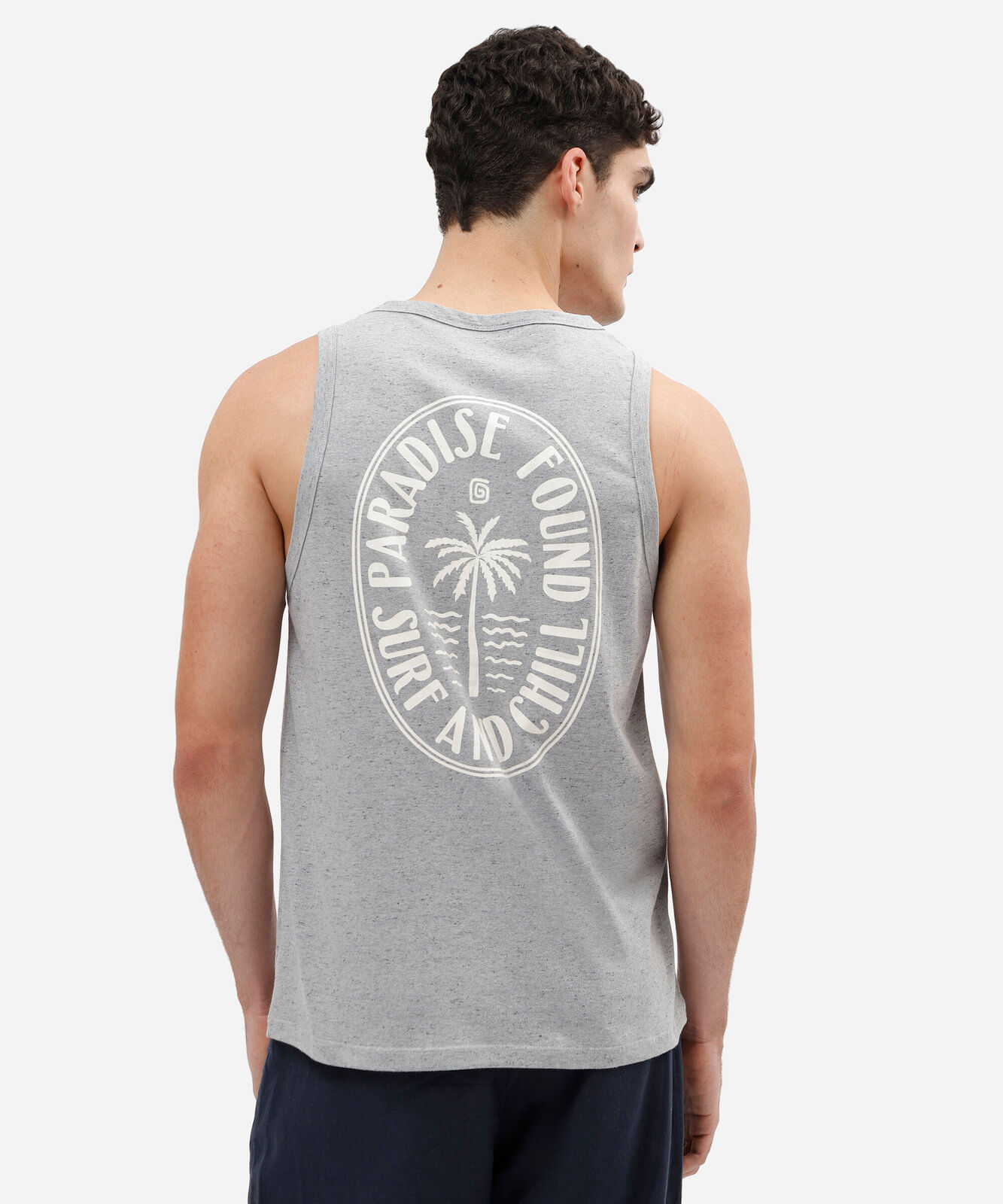 regata masculina com algodão estampada cinza