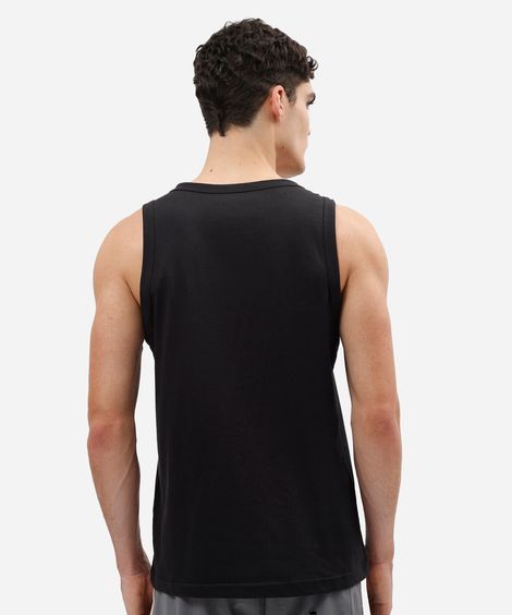 regata masculina de algodão estampada preta