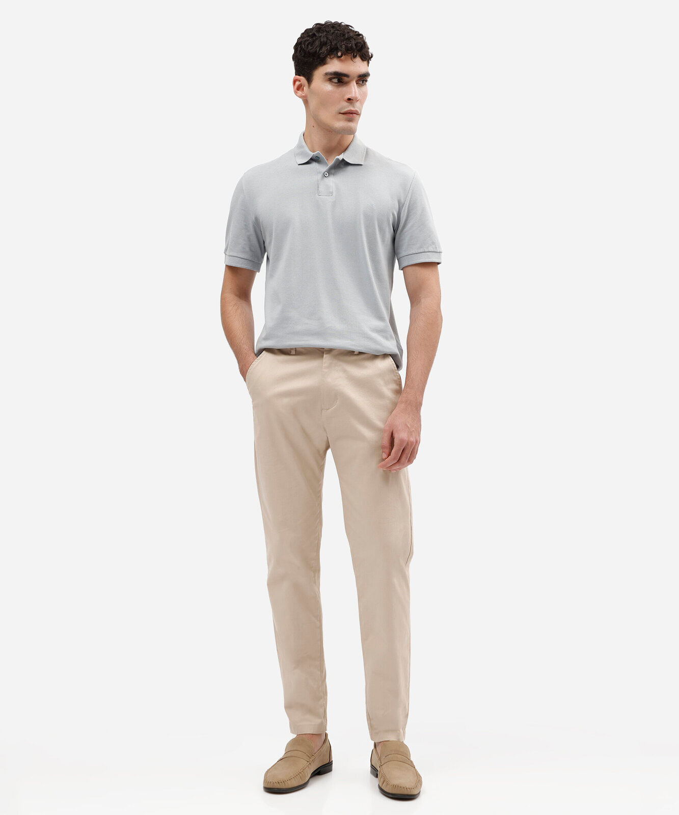 polo básica masculina manga curta azul