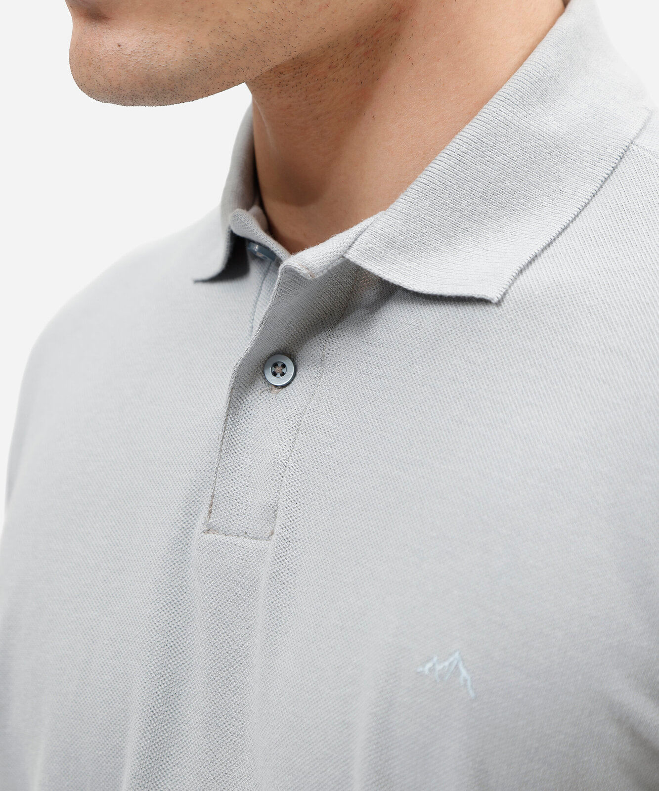 polo básica masculina manga curta azul
