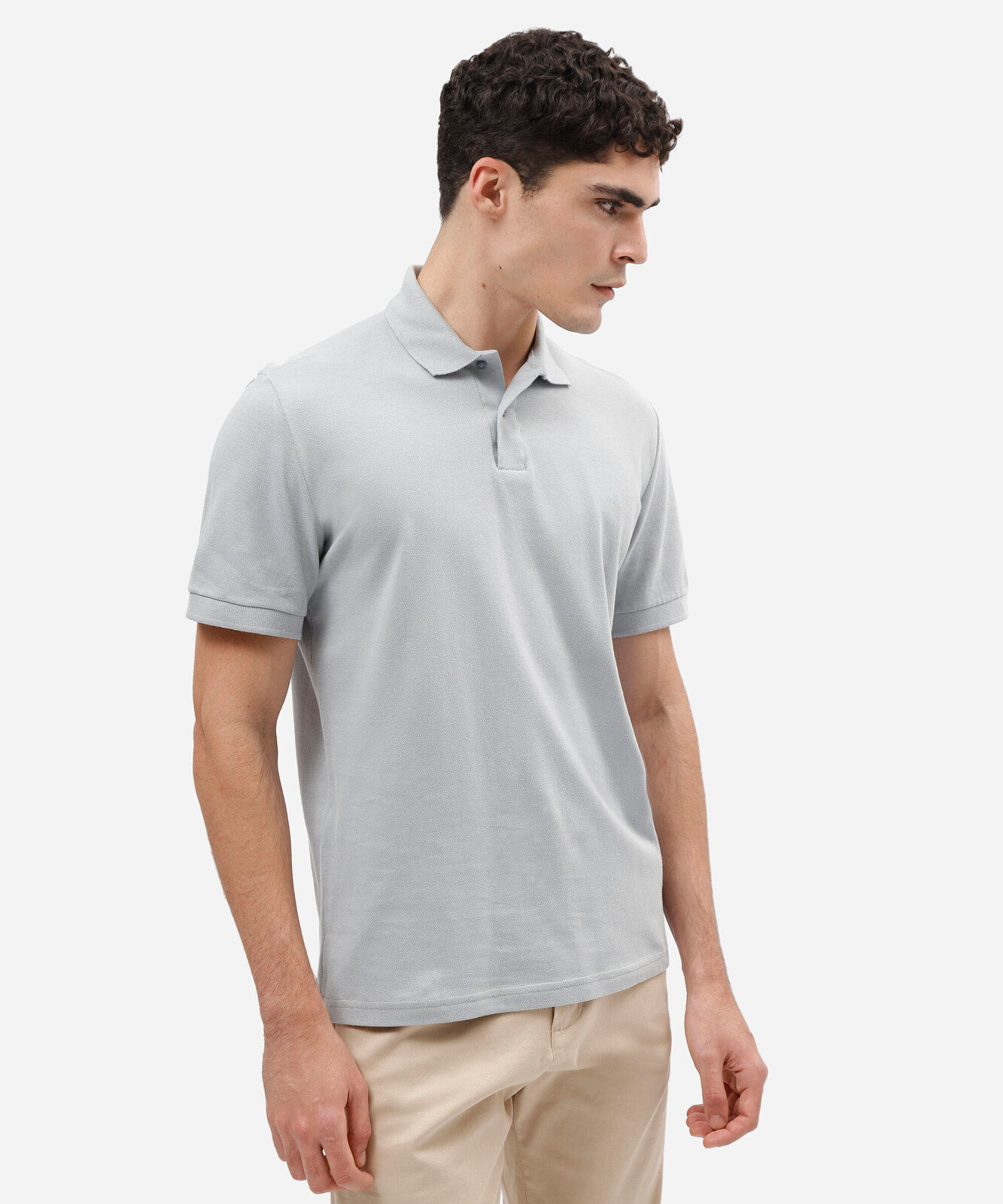 polo básica masculina manga curta azul