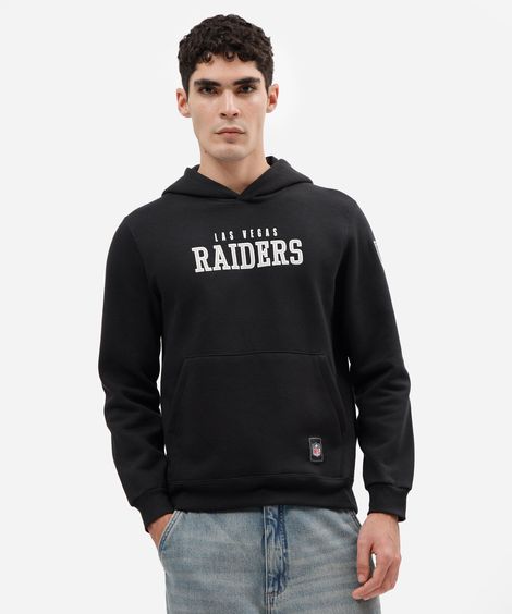 blusão masculino de moletom com capuz raiders nfl preto