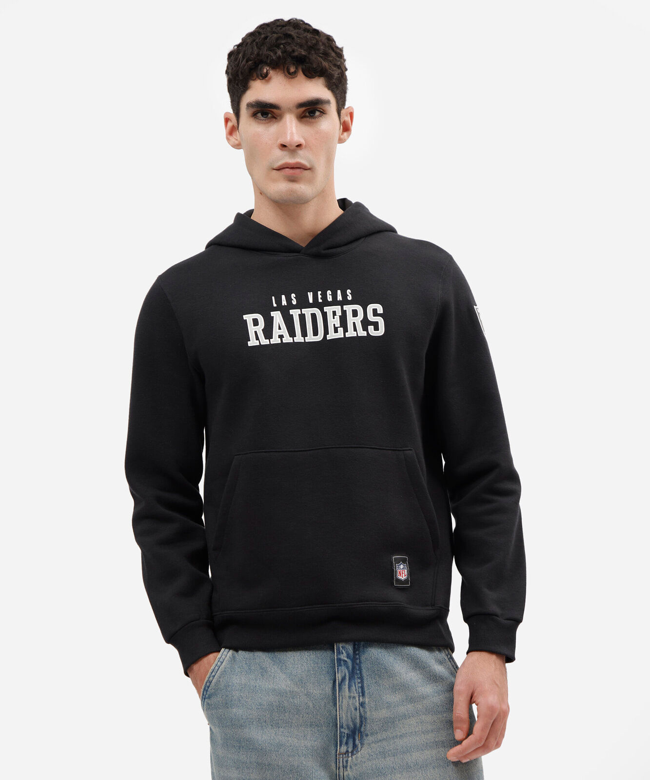 blusão masculino de moletom com capuz raiders nfl preto