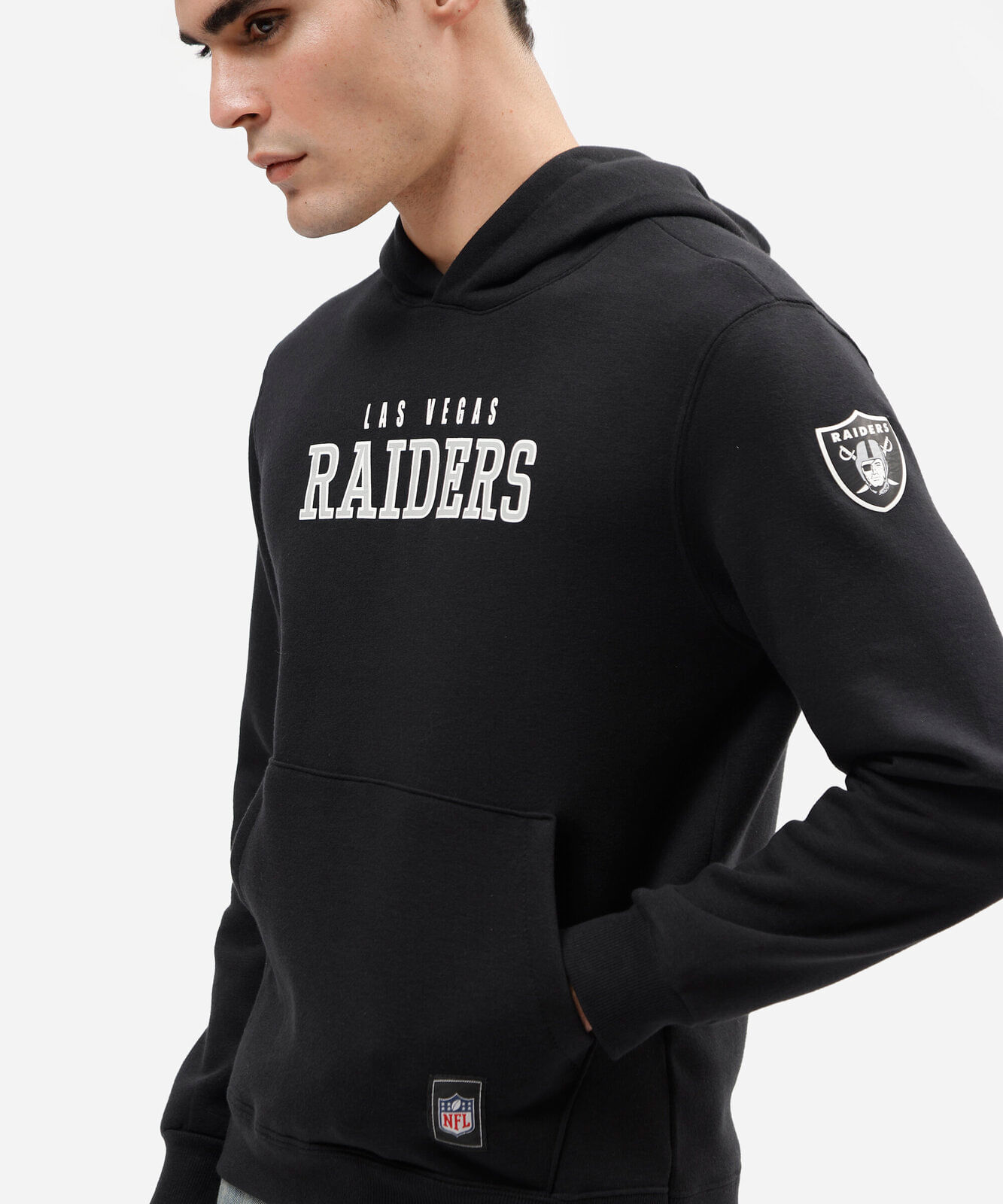 blusão masculino de moletom com capuz raiders nfl preto