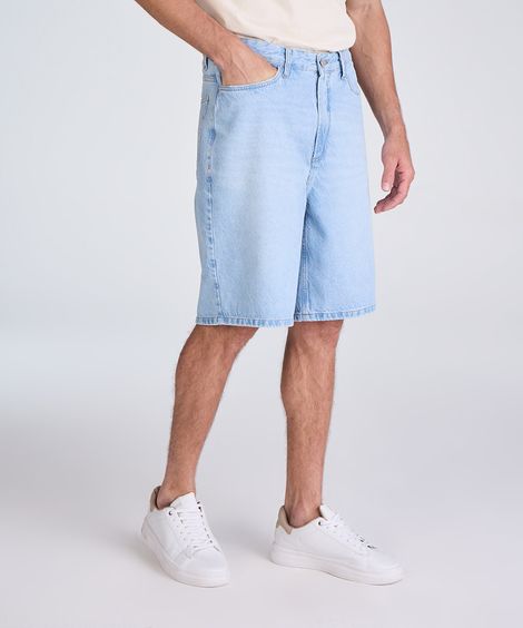 bermuda baggy masculina jeans azul