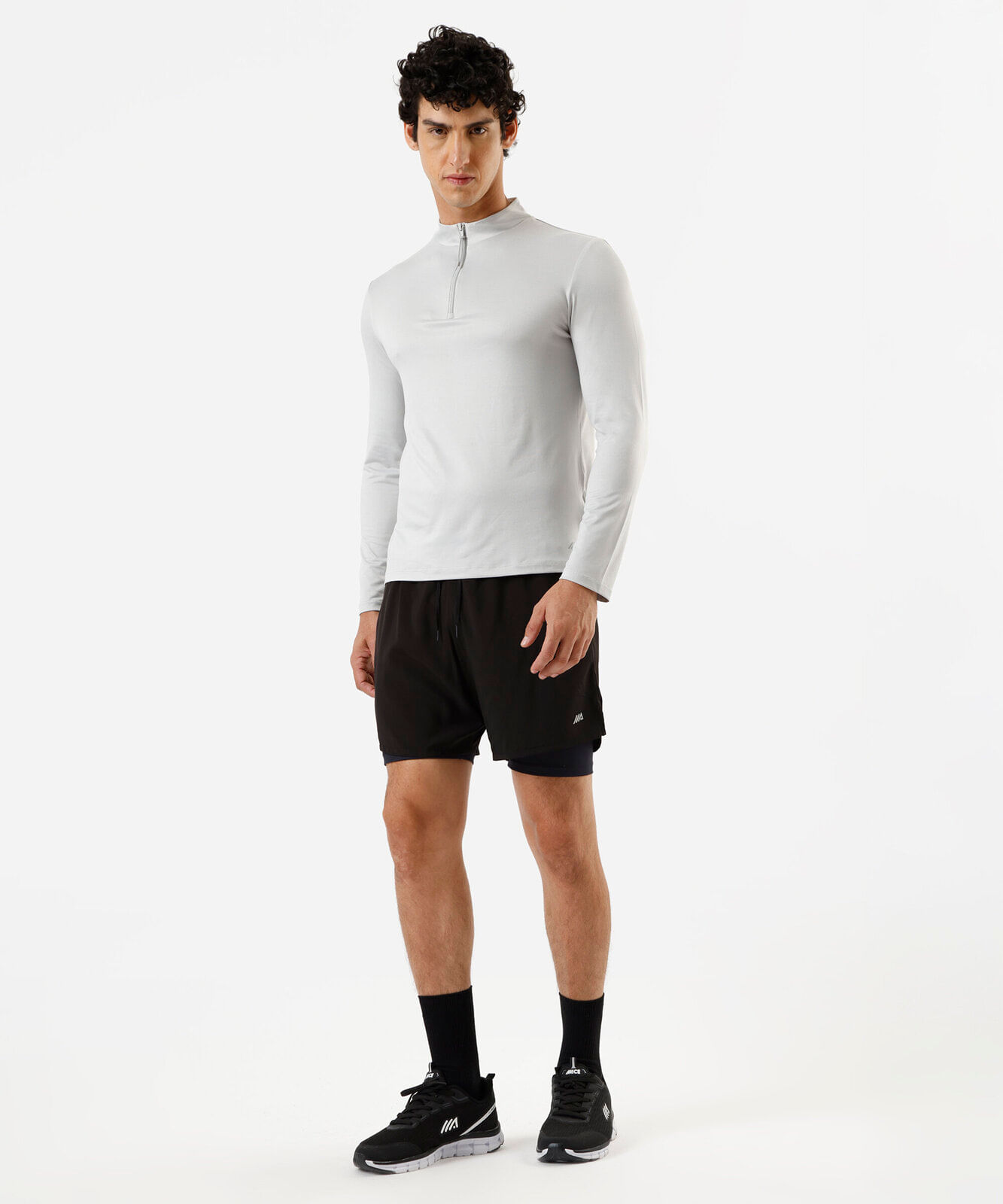 blusa masculina esportiva gola alta cinza