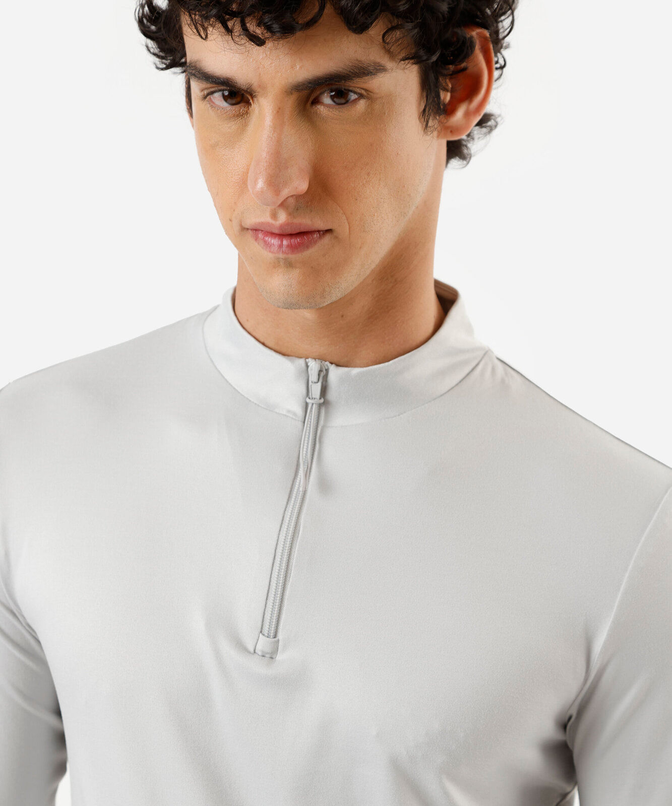 blusa masculina esportiva gola alta cinza