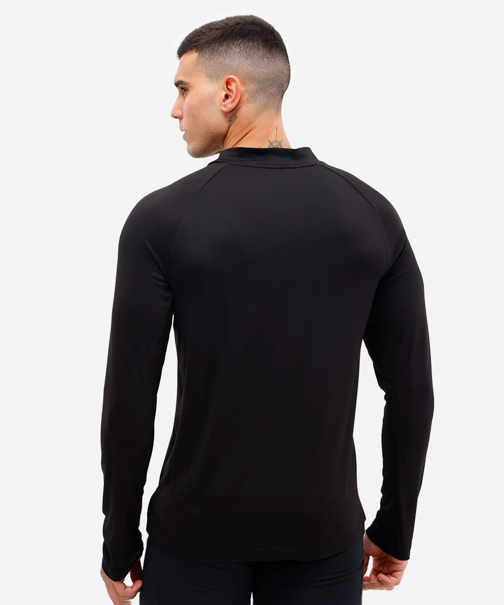 blusa masculina esportiva gola alta preta