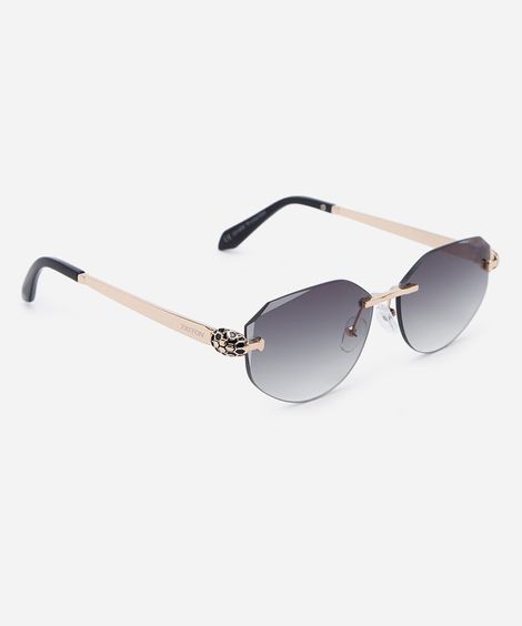 óculos de sol feminino oval de metal triton prateado