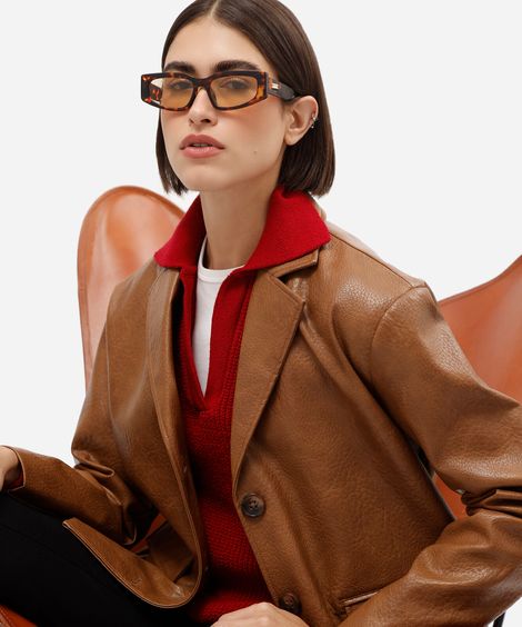 óculos de sol feminino quadrado de acetato tartaruga triton marrom