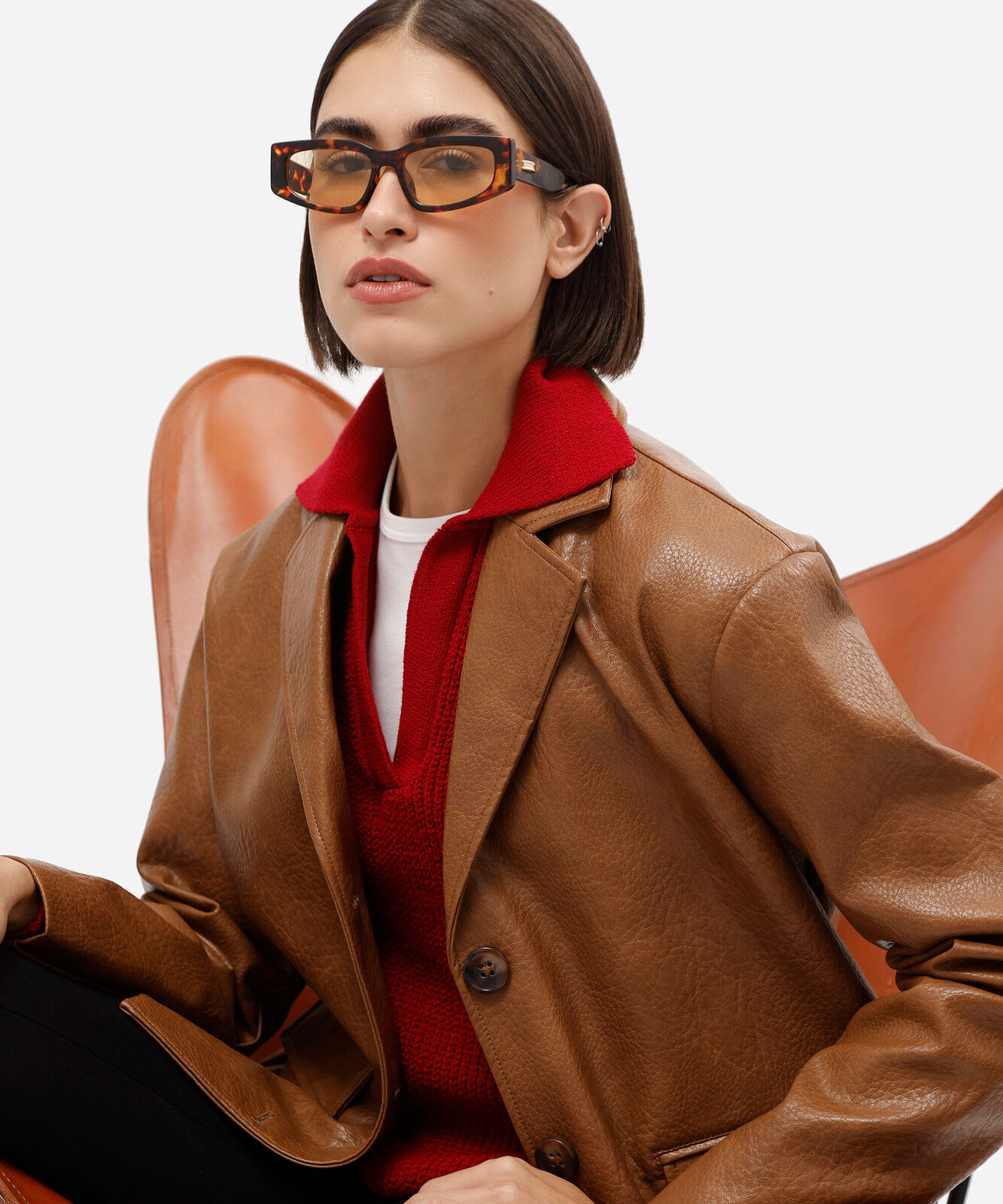 óculos de sol feminino quadrado de acetato tartaruga triton marrom